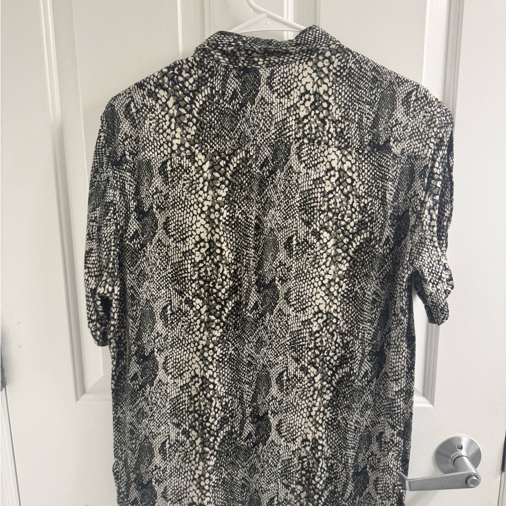 All Saints Monochrome Snake Print Top